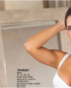 BRASIER REALCE MEDIO COPAS CON ARO - Blanco