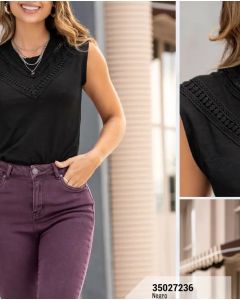 BLUSA MANGA SISA - Negro