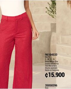 PANTALON TIRO ALTO - Rojo