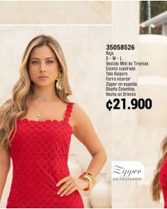 VESTIDO MIDI - Rojo