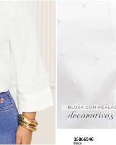 CAMISA MANGA LARGA CON ABERTURA EN PUÑO - Blanco