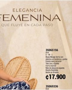 PANTALON CASUAL TIRO ALTO BOTA WIDE LEG - Azul