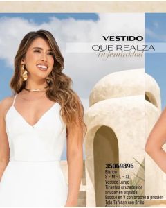 VESTIDO LARGO TIRANTES - Blanco