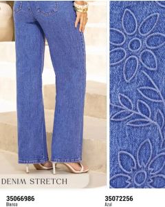 JEANS TIRO ALTO BOTA STRAIGHT WIDE - Azul