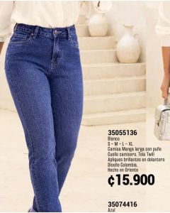 JEANS TIRO ALTO BOTA SLIM - Azul