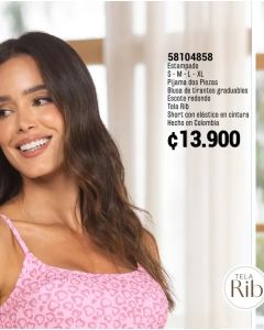 PIJAMA 2 PIEZAS SHORT BLUSA DE TIRANTES ESCOTE EN V - Estampado