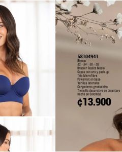 BRASIER REALCE MEDIO COPAS CON ARO - Blanco