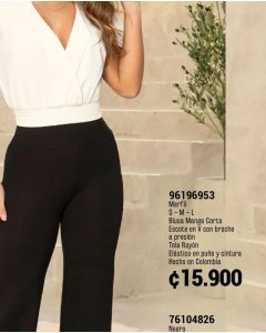PANTALON PRETINA ANCHA BOTA STRAIGHT - Negro