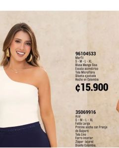 BLUSA MANGA SISA ESCOTE ASIMETRICO - Marfil